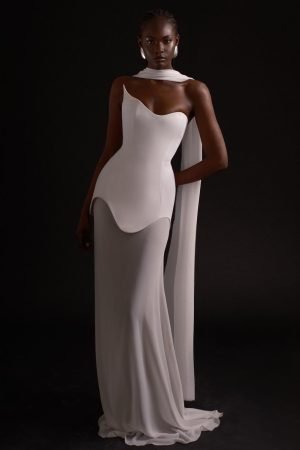 Bridal Neck Scarf / Reversible Satin / Crepe